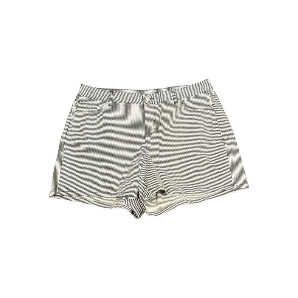 Venezia Lane Bryant‎ Striped Denim Shorts Womens 16 Navy White High Rise NWT